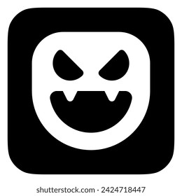 Editable vector evil face mask icon. Black, line style, transparent white background. Part of a big icon set family. Perfect for web and app interfaces, presentations, infographics, etc