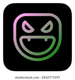 Editable vector evil face mask icon. Black, line style, transparent white background. Part of a big icon set family. Perfect for web and app interfaces, presentations, infographics, etc