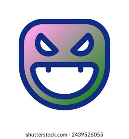 Editable vector evil face mask icon. Black, line style, transparent white background. Part of a big icon set family. Perfect for web and app interfaces, presentations, infographics, etc