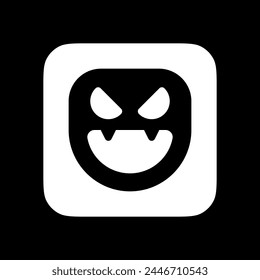 Editable vector evil face mask icon. Black, line style, transparent white background. Part of a big icon set family. Perfect for web and app interfaces, presentations, infographics, etc