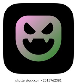 Editable vector evil face mask icon. Black, line style, transparent white background. Part of a big icon set family. Perfect for web and app interfaces, presentations, infographics, etc