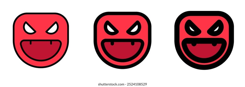 Editable vector evil face mask icon. Black, line style, transparent white background. Part of a big icon set family. Perfect for web and app interfaces, presentations, infographics, etc