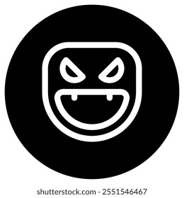 Icono de máscara de cara malvada de Vector editable. Negro, estilo de línea, fondo blanco transparente. Parte de una gran familia de iconos. Perfecto para interfaces de Web y App, presentaciones, infografías, etc