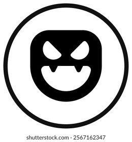 Editable vector evil face mask icon. Black, line style, transparent white background. Part of a big icon set family. Perfect for web and app interfaces, presentations, infographics, etc