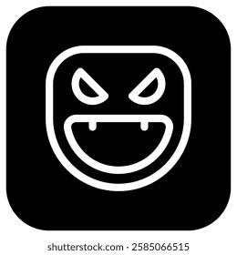 Editable vector evil face mask icon. Black, line style, transparent white background. Part of a big icon set family. Perfect for web and app interfaces, presentations, infographics, etc