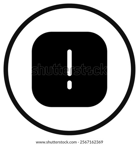 Editable vector exclamation mark warning icon. Black, line style, transparent white background. Part of a big icon set family. Perfect for web and app interfaces, presentations, infographics, etc