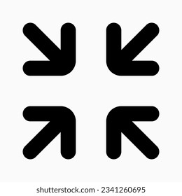 Editable vector exit full screen icon. Black, line style, transparent white background. Part of a big icon set family. Perfect for web and app interfaces, presentations, infographics, etc