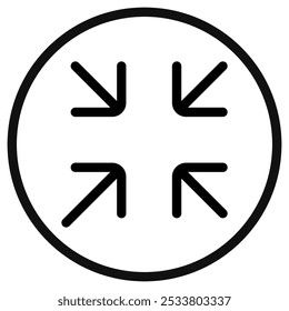 Editable vector exit full screen icon. Black, line style, transparent white background. Part of a big icon set family. Perfect for web and app interfaces, presentations, infographics, etc