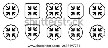 Editable vector exit full screen icon. Black, line style, transparent white background. Part of a big icon set family. Perfect for web and app interfaces, presentations, infographics, etc