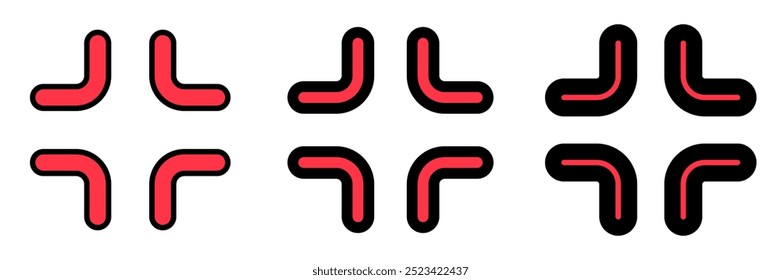 Editable vector exit fullscreen icon. Black, transparent white background. Part of a big icon set family. Perfect for web and app interfaces, presentations, infographics, etc