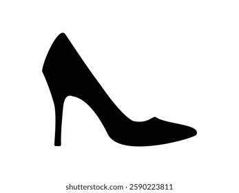 editable vector female high heel shoe symbol design illustration isolated on transparent background