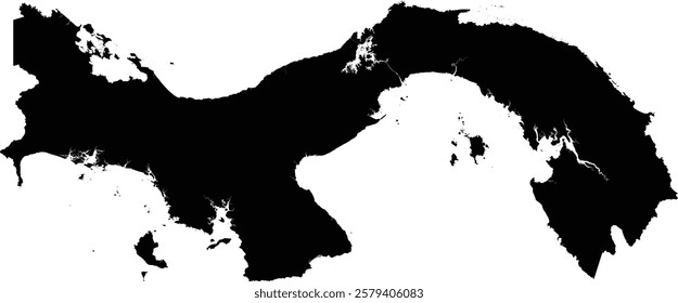 Editable vector file of the Central American country of Panama.