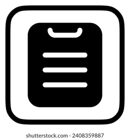Editable vector file clipboard paste icon. Black, line style, transparent white background. Part of a big icon set family. Perfect for web and app interfaces, presentations, infographics, etc