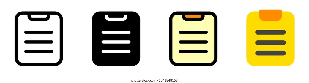 Icono de pegado de Portapapeles de archivo de Vector editable. Negro, estilo de línea, fondo blanco transparente. Parte de una gran familia de iconos. Perfecto para interfaces de Web y App, presentaciones, infografías, etc