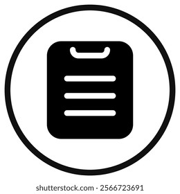 Editable vector file clipboard paste icon. Black, line style, transparent white background. Part of a big icon set family. Perfect for web and app interfaces, presentations, infographics, etc