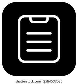 Editable vector file clipboard paste icon. Black, line style, transparent white background. Part of a big icon set family. Perfect for web and app interfaces, presentations, infographics, etc