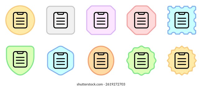 Editable vector file clipboard paste icon. Black, line style, transparent white background. Part of a big icon set family. Perfect for web and app interfaces, presentations, infographics, etc