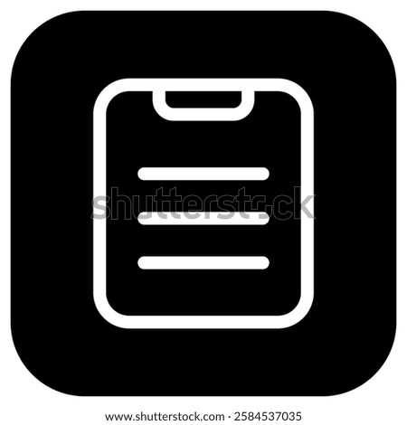 Editable vector file clipboard paste icon. Black, line style, transparent white background. Part of a big icon set family. Perfect for web and app interfaces, presentations, infographics, etc