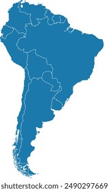 Editable vector file of the continent of South America