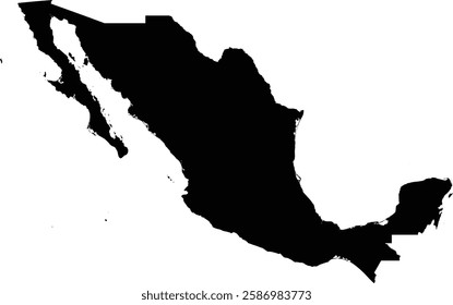 Editable vector file of the country of Mexico.