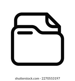 Editable vector file document folder icon. Black, line style, transparent white background. Part of a big icon set family. Perfect for web and app interfaces, presentations, infographics, etc