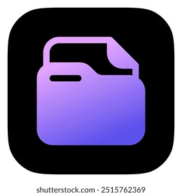 Editable vector file document folder icon. Black, line style, transparent white background. Part of a big icon set family. Perfect for web and app interfaces, presentations, infographics, etc