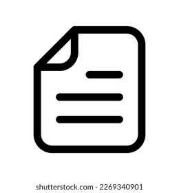 Editable vector file document icon. Black, line style, transparent white background. Part of a big icon set family. Perfect for web and app interfaces, presentations, infographics, etc