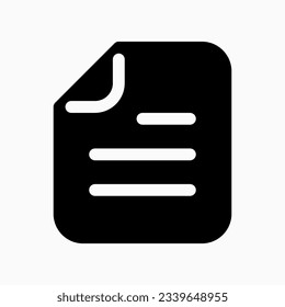 Editable vector file document icon. Black, line style, transparent white background. Part of a big icon set family. Perfect for web and app interfaces, presentations, infographics, etc
