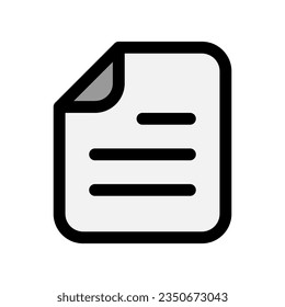Editable vector file document icon. Black, line style, transparent white background. Part of a big icon set family. Perfect for web and app interfaces, presentations, infographics, etc