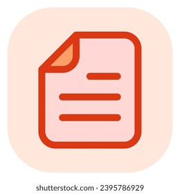 Editable vector file document icon. Black, line style, transparent white background. Part of a big icon set family. Perfect for web and app interfaces, presentations, infographics, etc