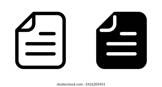 Editable vector file document icon. Black, line style, transparent white background. Part of a big icon set family. Perfect for web and app interfaces, presentations, infographics, etc