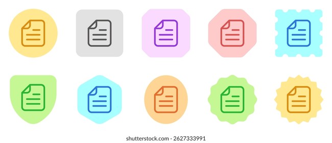 Editable vector file document icon. Black, line style, transparent white background. Part of a big icon set family. Perfect for web and app interfaces, presentations, infographics, etc
