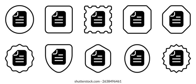 Editable vector file document icon. Black, line style, transparent white background. Part of a big icon set family. Perfect for web and app interfaces, presentations, infographics, etc