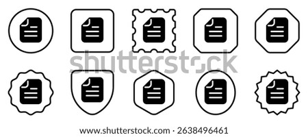 Editable vector file document icon. Black, line style, transparent white background. Part of a big icon set family. Perfect for web and app interfaces, presentations, infographics, etc