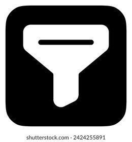 Editable vector filter funnel icon. Black, line style, transparent white background. Part of a big icon set family. Perfect for web and app interfaces, presentations, infographics, etc