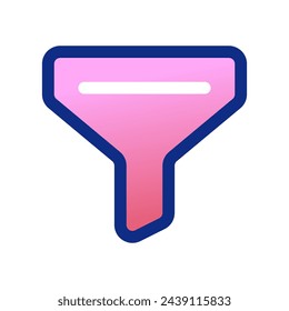 Editable vector filter funnel icon. Black, line style, transparent white background. Part of a big icon set family. Perfect for web and app interfaces, presentations, infographics, etc