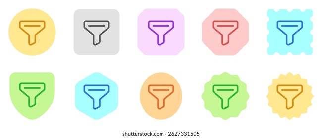 Editable vector filter funnel icon. Black, line style, transparent white background. Part of a big icon set family. Perfect for web and app interfaces, presentations, infographics, etc