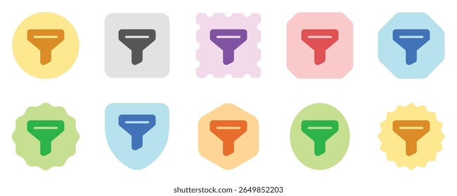 Editable vector filter funnel icon. Black, line style, transparent white background. Part of a big icon set family. Perfect for web and app interfaces, presentations, infographics, etc