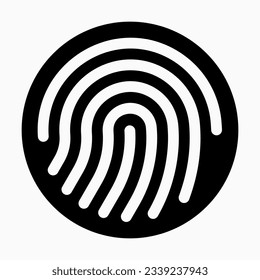 Editable vector fingerprint scan icon. Black, line style, transparent white background. Part of a big icon set family. Perfect for web and app interfaces, presentations, infographics, etc