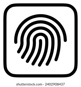 Editable vector fingerprint scan icon. Black, line style, transparent white background. Part of a big icon set family. Perfect for web and app interfaces, presentations, infographics, etc