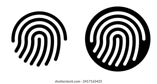 Editable vector fingerprint scan icon. Black, line style, transparent white background. Part of a big icon set family. Perfect for web and app interfaces, presentations, infographics, etc