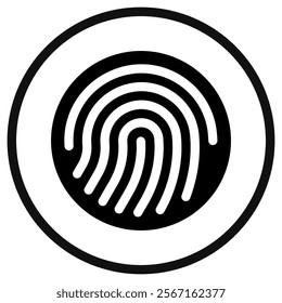 Editable vector fingerprint scan icon. Black, line style, transparent white background. Part of a big icon set family. Perfect for web and app interfaces, presentations, infographics, etc