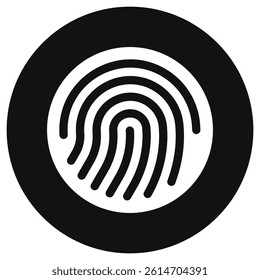 Editable vector fingerprint scan icon. Black, line style, transparent white background. Part of a big icon set family. Perfect for web and app interfaces, presentations, infographics, etc