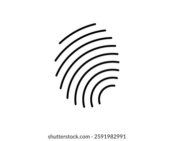 editable vector fingerprint symbol design illustration isolated on transparent background