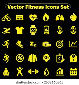 Editable vector Fitness Icons set