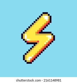 Editable vector flash icon pixel art illustration for game development,
game asset, web asset, graphic design, and printed purpose, lightning.
