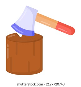 Editable vector, flat trendy icon of wood logs 

