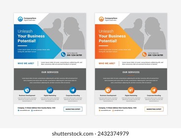 Editable vector flyer and poster conference business template