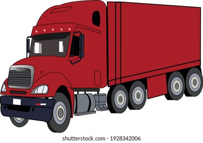 editable vector format of 18 wheeler truck .