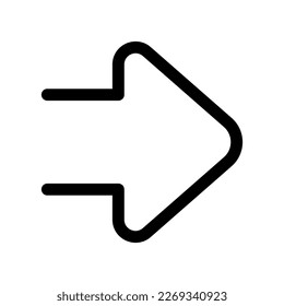 Editable vector forward arrow icon. Black, line style, transparent white background. Part of a big icon set family. Perfect for web and app interfaces, presentations, infographics, etc